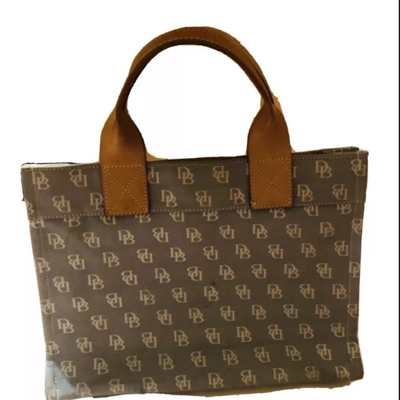 Vtg Dooney & Bourke Signature D&B Cloth Handbag - Picture 3 of 11